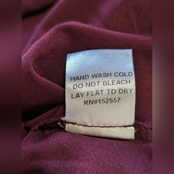 POLAGRAM faux-wrap Maxi dress, maroon/purple, size L - Picture 8 of 8